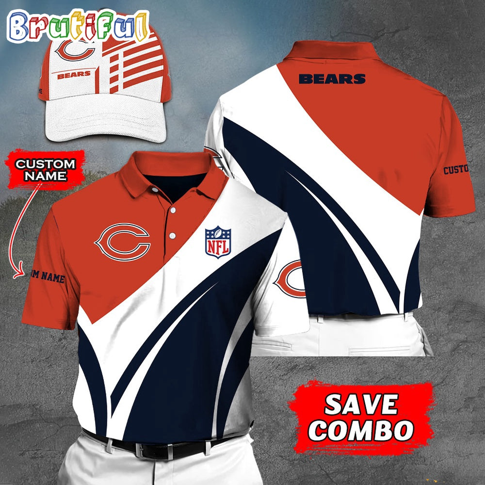 Chicago Bears Polo Shirt Custom Name Football Polo Shirts