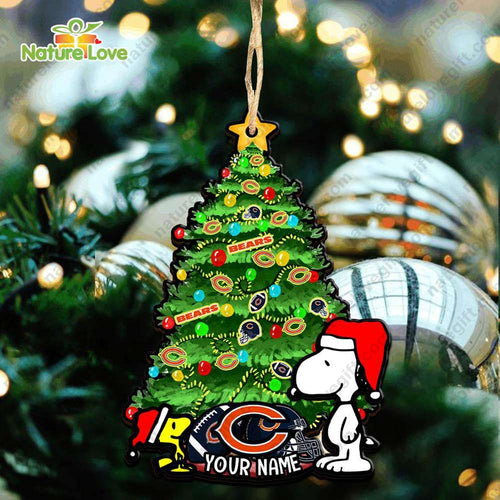 Chicago Bears Snoopy Peanuts Custom Christmas Ornament Xmas Tree Decorations