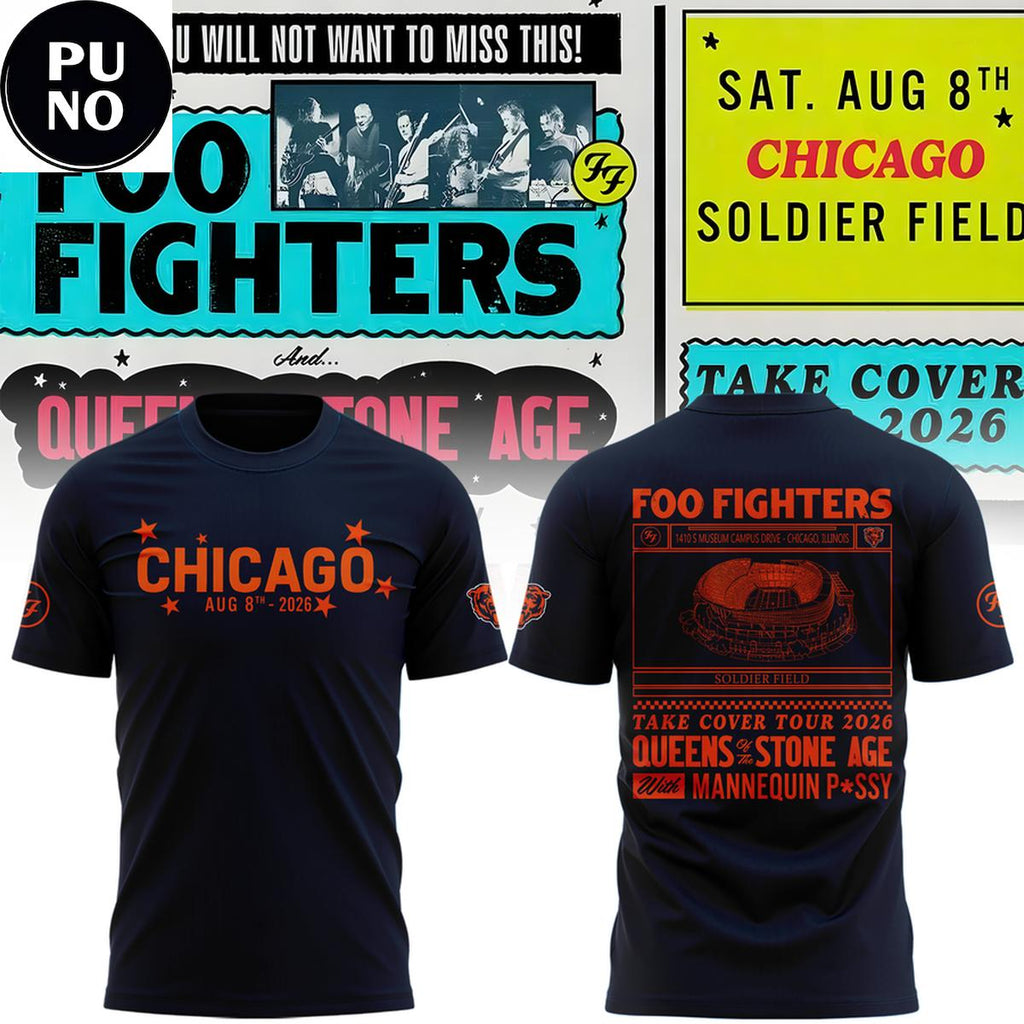 Chicago Bears x Foo Fighters Tour 2026 Hoodie T-Shirt
