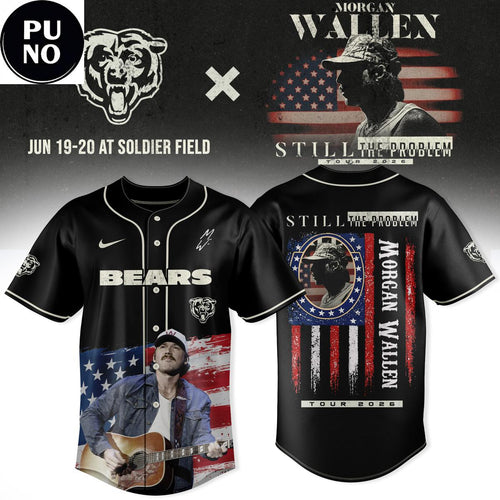 Chicago Bears x Morgan Wallen Still The Problem Tour 2026 Baseball Jersey