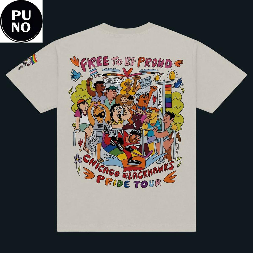 Chicago Blackhawks x Pride Night 2026 Free To Be Proud T-Shirt