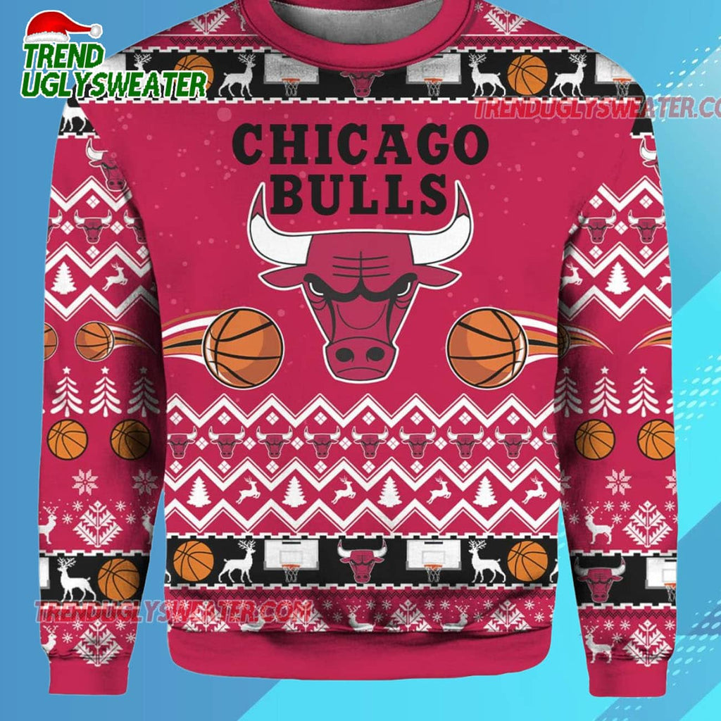 Chicago Bulls Hoops & Holiday Cheer Ugly Christmas Sweater