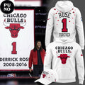 Chicago Bulls Rose Forever 1 White Hoodie Shirt