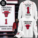 Chicago Bulls Rose Forever 1 White Hoodie Shirt