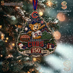 Chicago Cubs 150th Anniversary Tree Christmas Ornament
