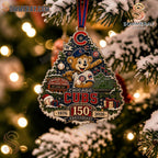 Chicago Cubs 150th Anniversary Tree Christmas Ornament