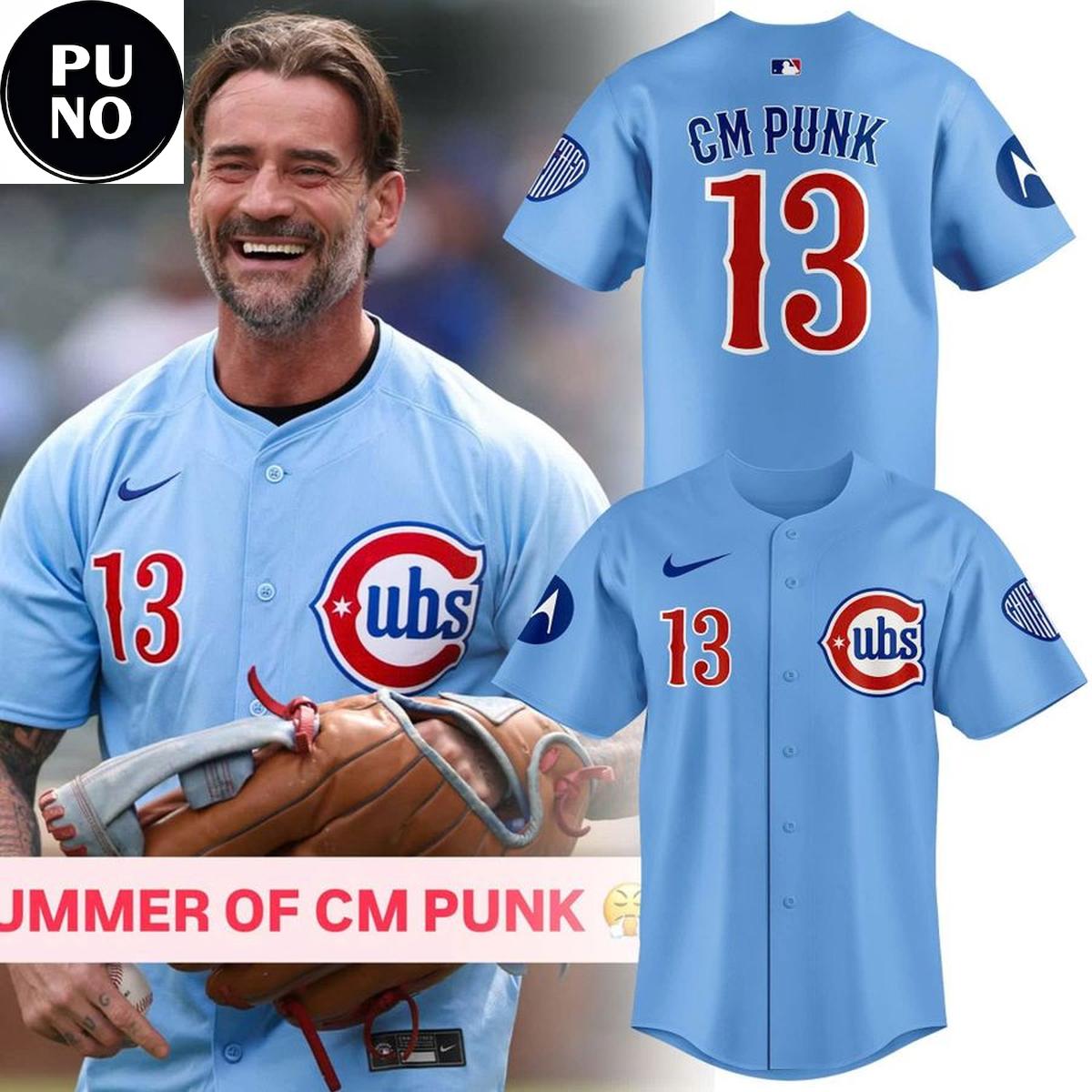 Chicago Cubs 2026 CM Punk #13 Baseball Jersey