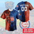 Chicago Cubs And Chicago Bear Mix Baseball Jersey