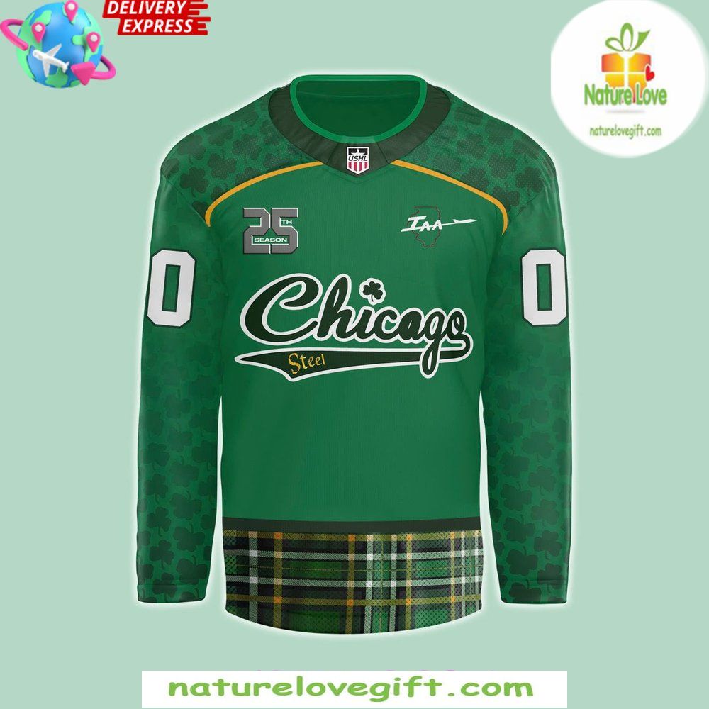 Chicago Steel 25th Season Irish Hockey Jersey Special Edition