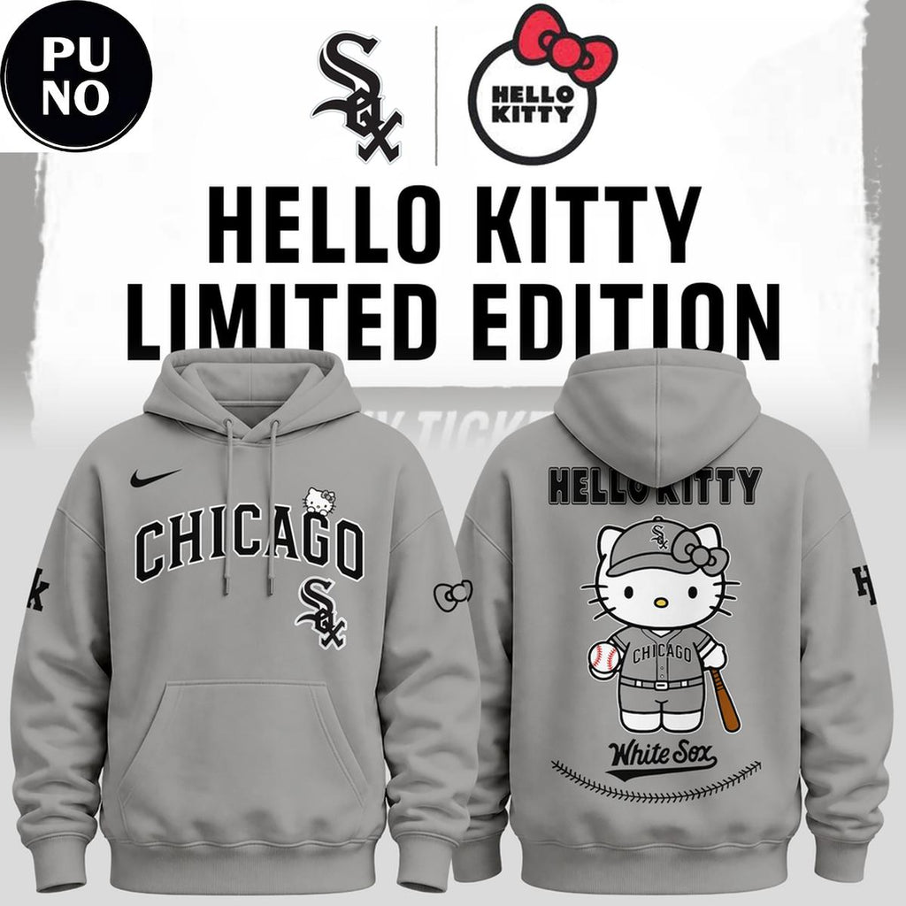 Chicago White Sox x Hello Kitty Night 2026 Gray Hoodie T-Shirt