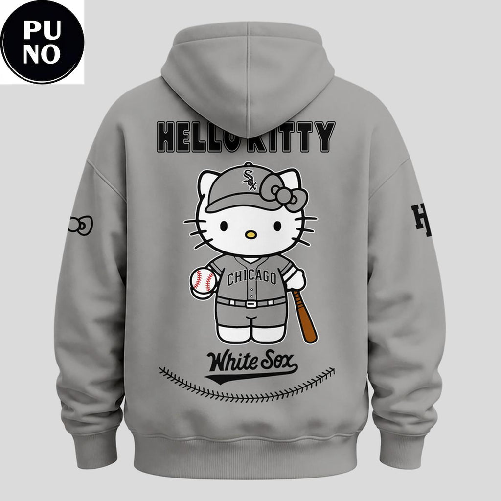 Chicago White Sox x Hello Kitty Night 2026 Gray Hoodie T-Shirt
