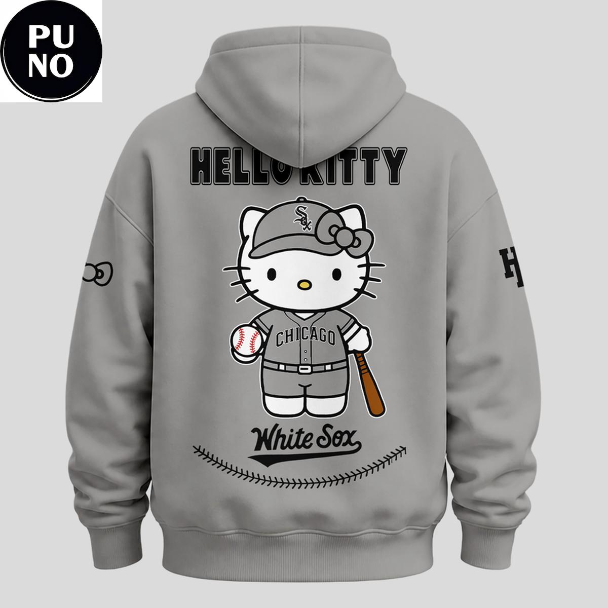Chicago White Sox x Hello Kitty Night 2026 Gray Hoodie T-Shirt