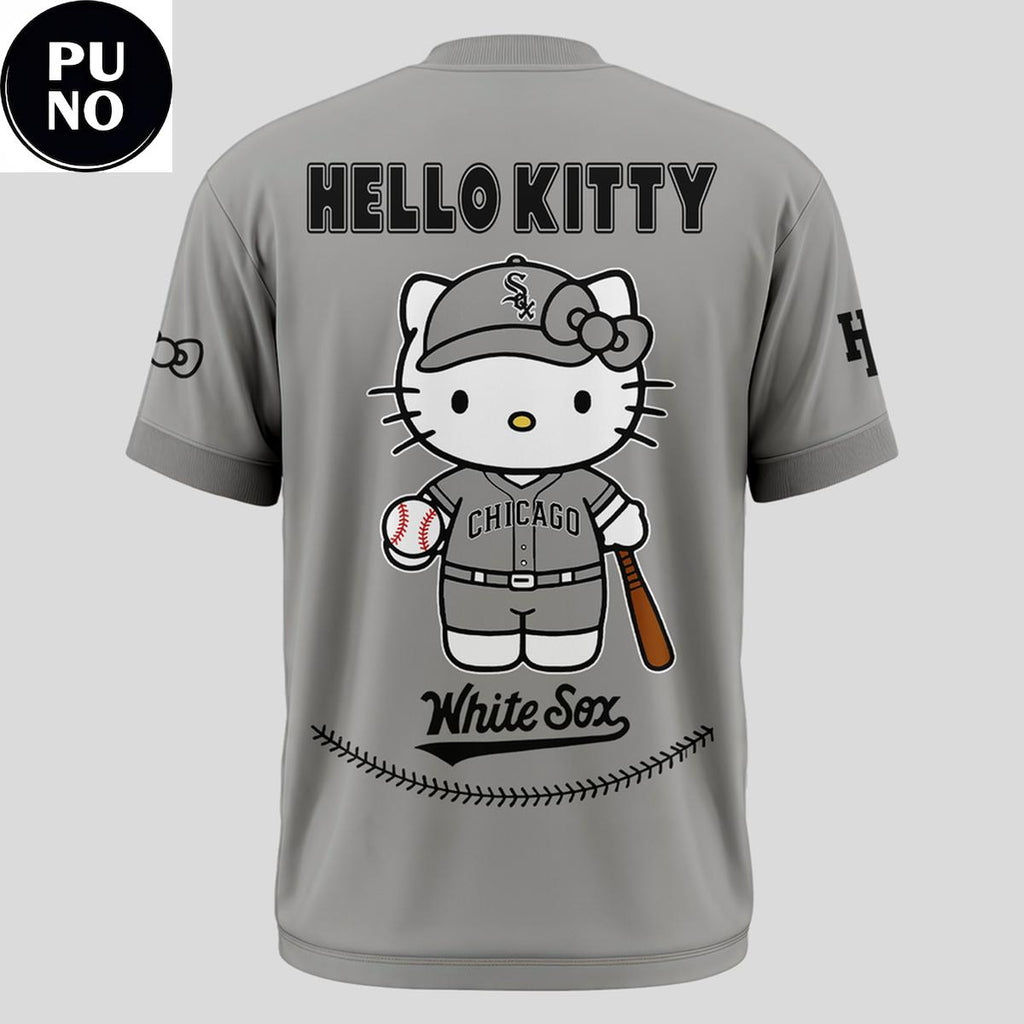 Chicago White Sox x Hello Kitty Night 2026 Gray Hoodie T-Shirt
