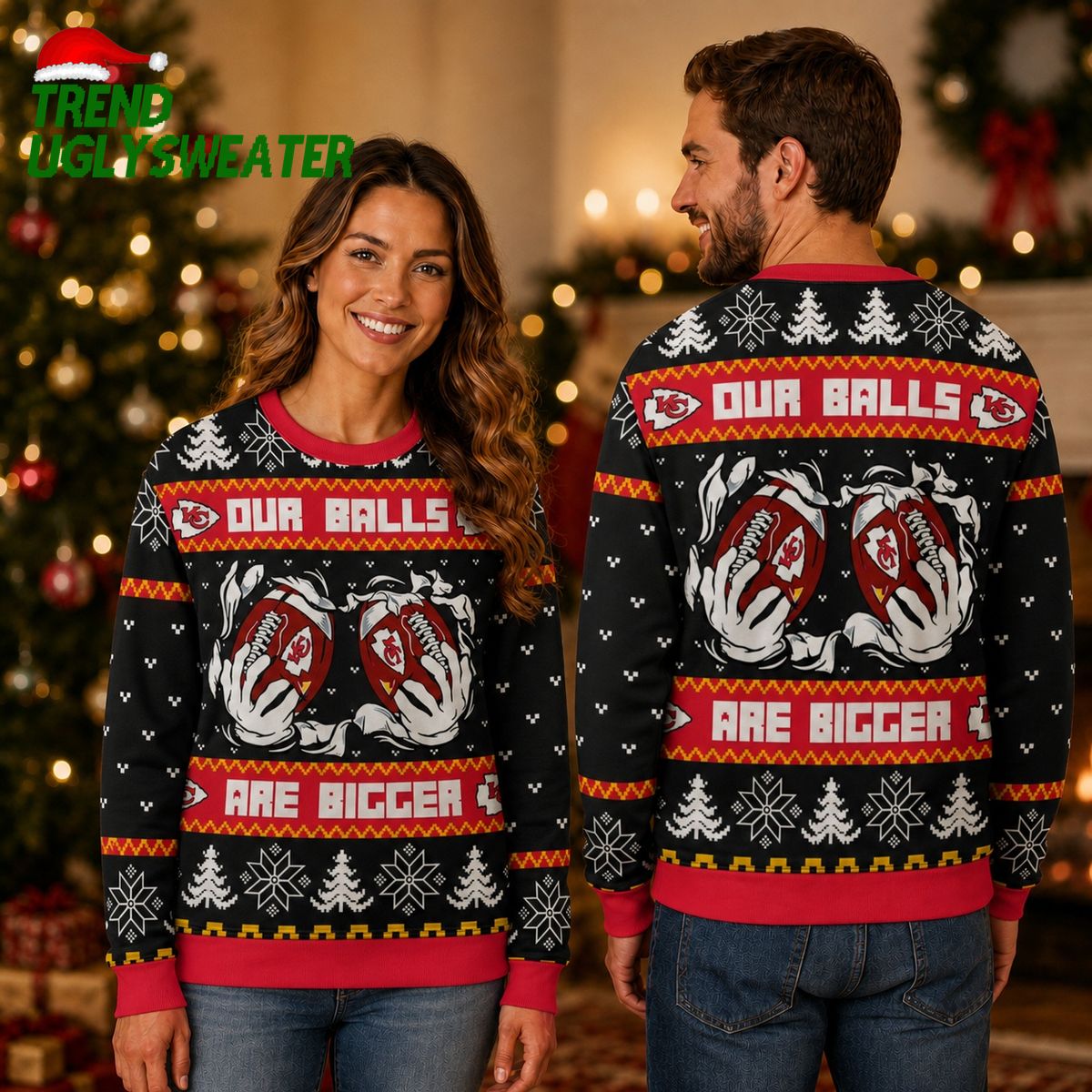 Chiefs Our Balls Are Bigger Ugly Christmas Sweater