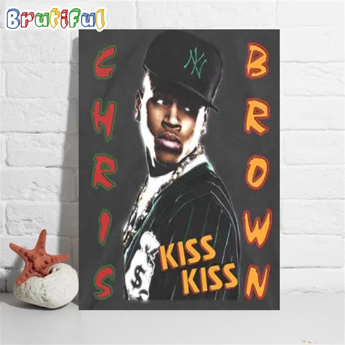 Chris Brown KISS KISS LOVEY DOVEY Wall Art Poster Canvas