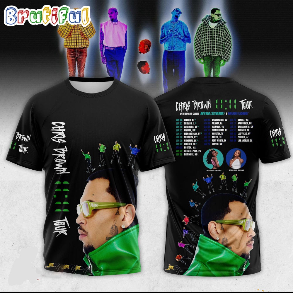 Chris Brown The 11 11 Tour 2024 3D Shirt