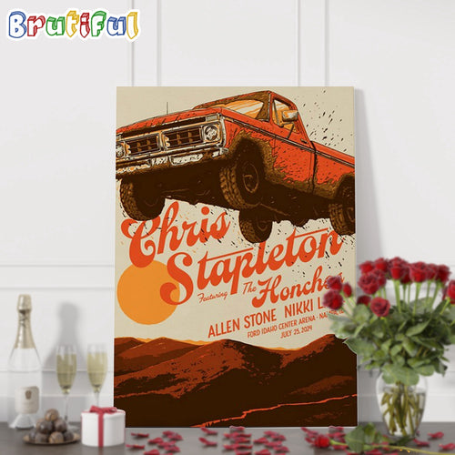 Chris Stapleton July 25 2024 Ford Idaho Center Arena, Nampa ID Concert Wall Art Poster Canvas