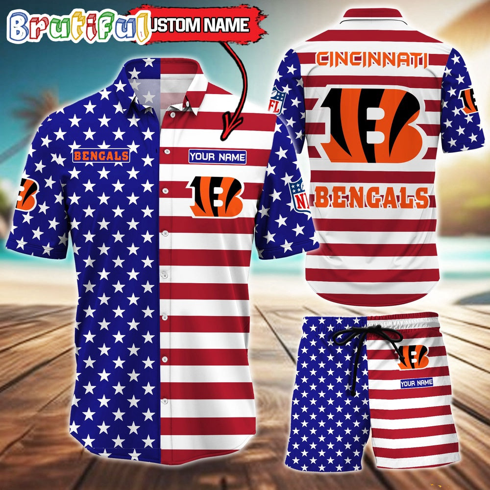 Cincinnati Bengals American Flag Hawaii Shirt