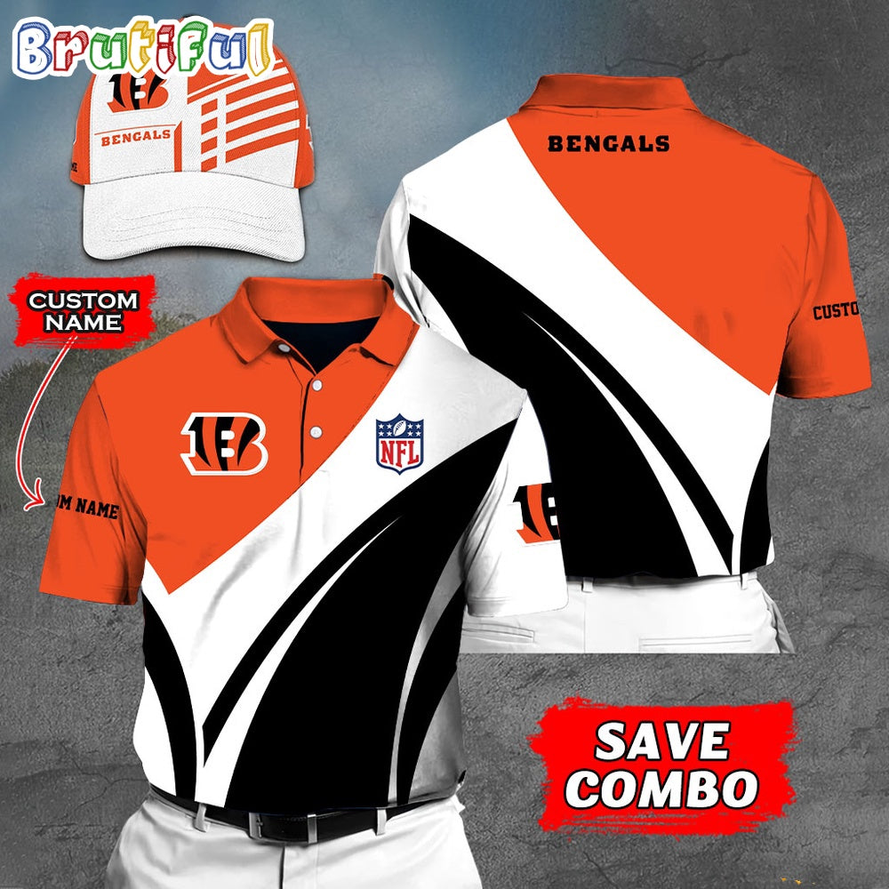 Cincinnati Bengals Polo Shirt Custom Name Football Polo Shirts