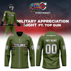Cincinnati Cyclones MILITARY APPRECIATION NIGHT FT TOP GUN Hockey Jersey