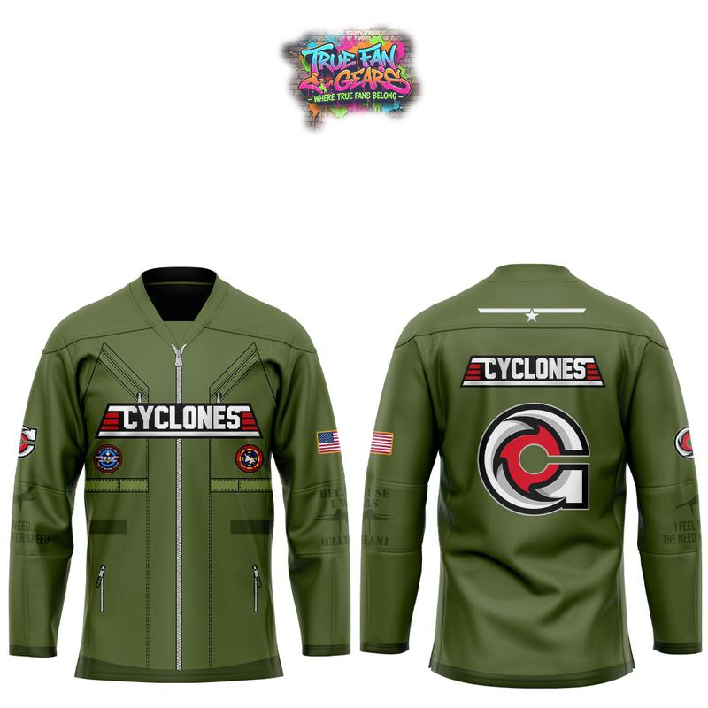 Cincinnati Cyclones MILITARY APPRECIATION NIGHT FT TOP GUN Hockey Jersey