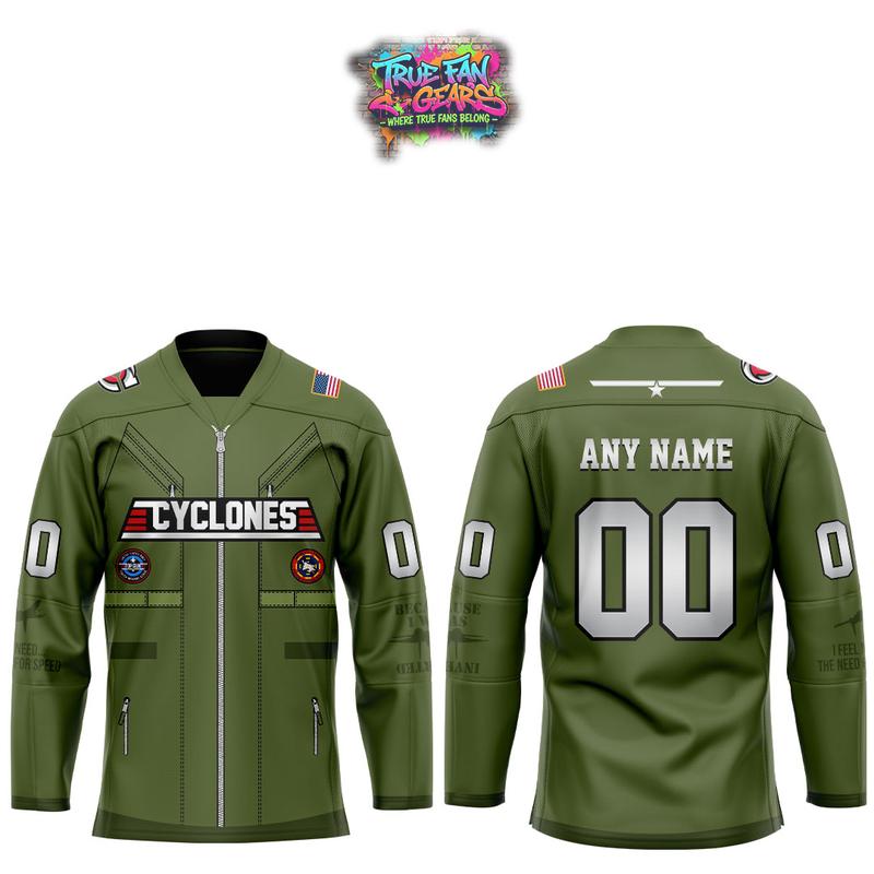 Cincinnati Cyclones MILITARY APPRECIATION NIGHT FT TOP GUN Hockey Jersey