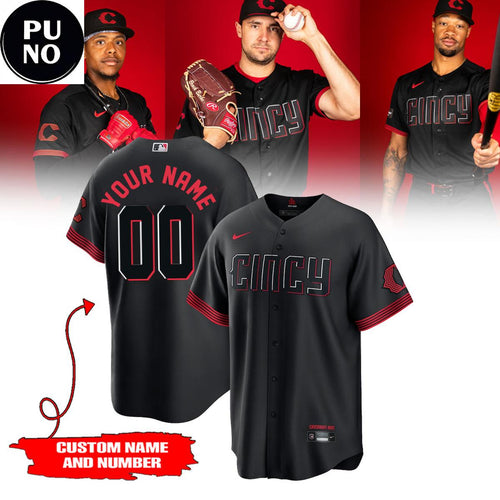 Cincinnati Reds City Connect Replica 2026 Black Personalized Baseball Jersey