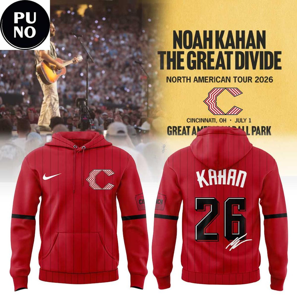 Cincinnati Reds x Noah Kahan The Great Divide Tour 2026 Hoodie