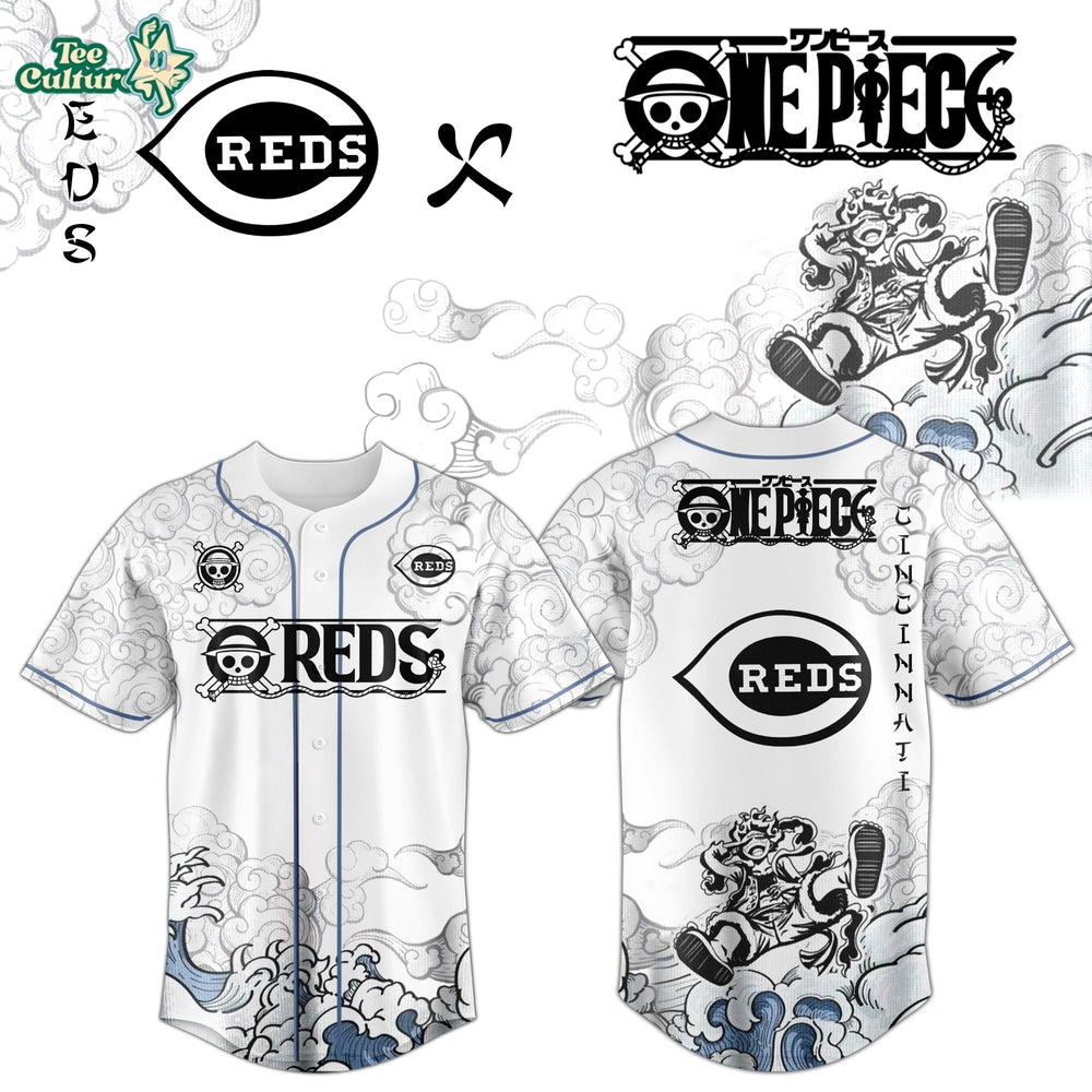 Cincinnati Reds x One Piece Jersey 2026 Luffy Gear 5