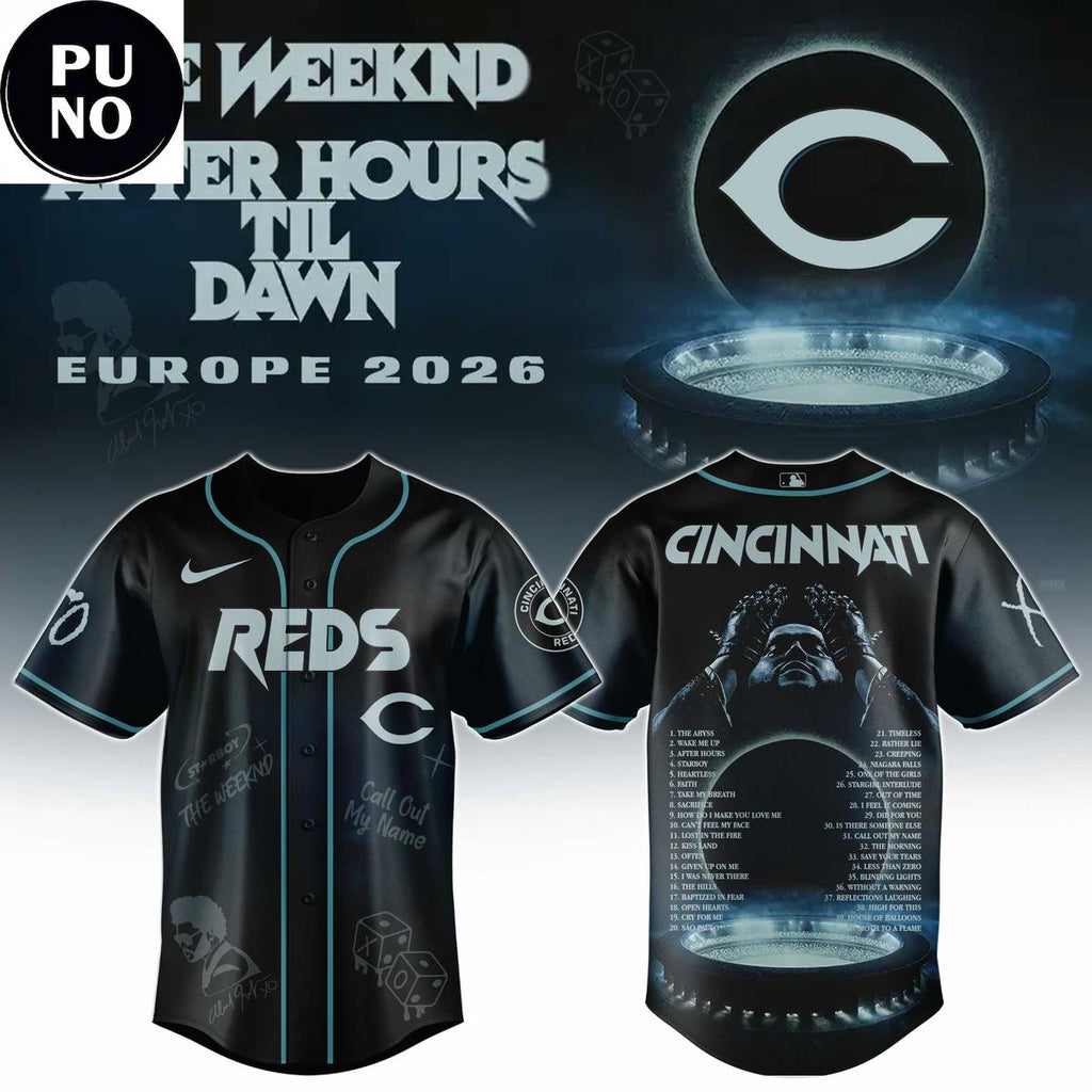 Cincinnati Reds x The Weeknd After Hours til Dawn Tour 2026 Playlist Baseball Jersey