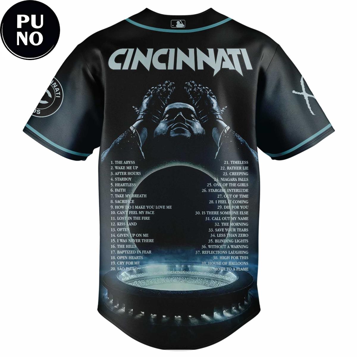 Cincinnati Reds x The Weeknd After Hours til Dawn Tour 2026 Playlist Baseball Jersey
