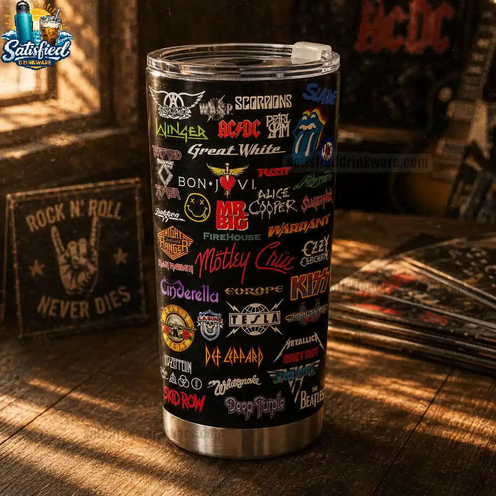 Classic Rock Band Logos Stainless Steel Tumbler