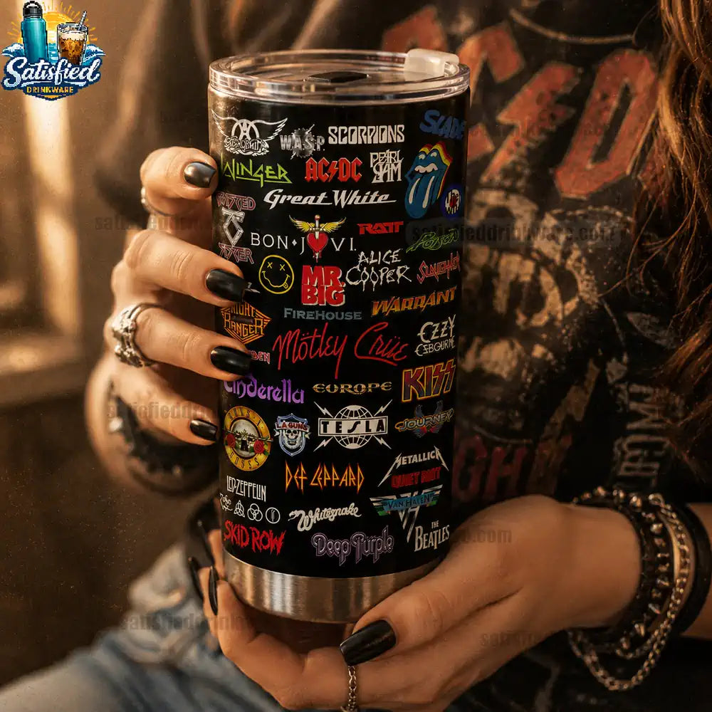 Classic Rock Band Logos Stainless Steel Tumbler