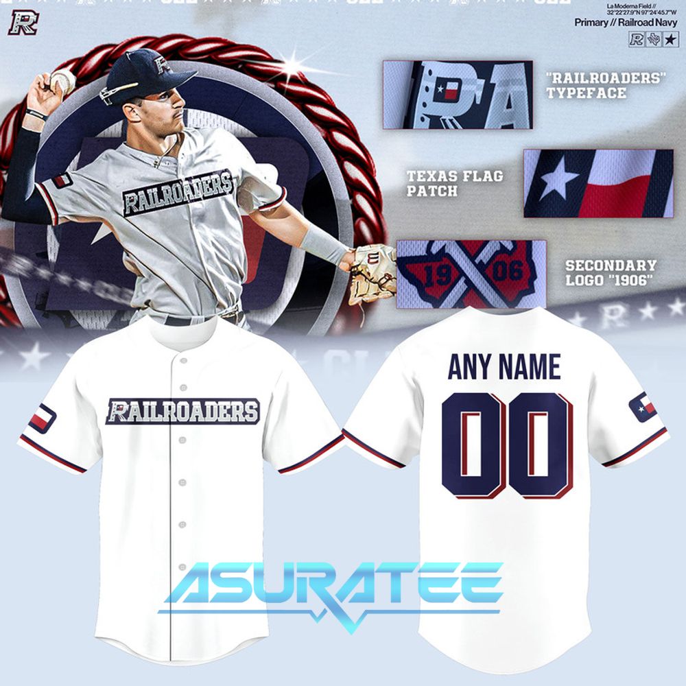 Cleburne Railroaders Primary Railroad Navy 2026 Baseball Jersey