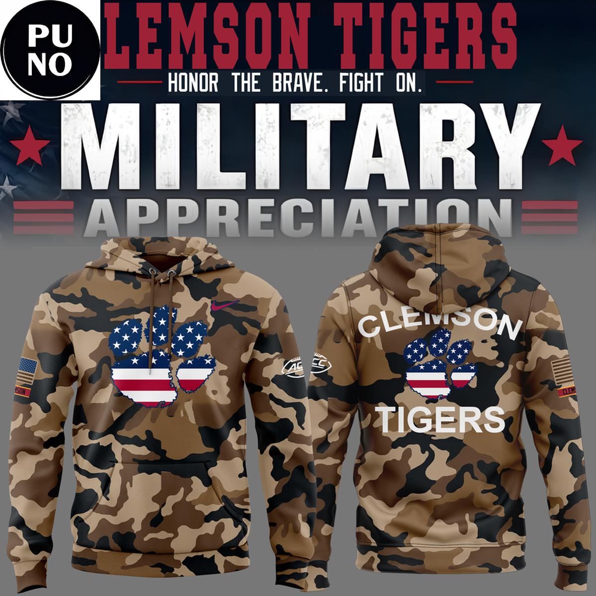 Clemson Tigers 2026 Military Appreciation Hoodie T-Shirt