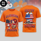Clemson Tigers x Peanuts & Snoopy America 250th Anniversary 2026 T-Shirt