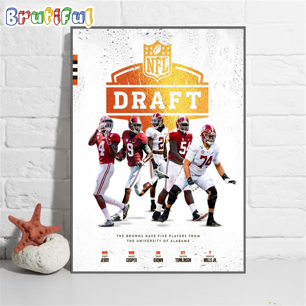 Cleveland Browns NFL Draft Wall Art Poster Canvas