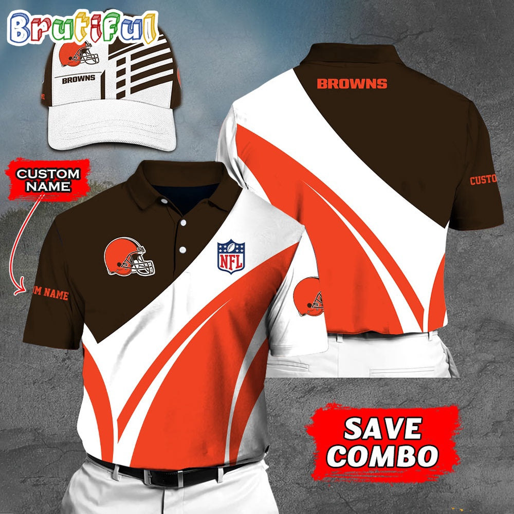 Cleveland Browns Polo Shirt Custom Name Football Polo Shirts