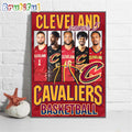 Cleveland Cavaliers Starting 5 Basketball Wall Art Poster Canvas