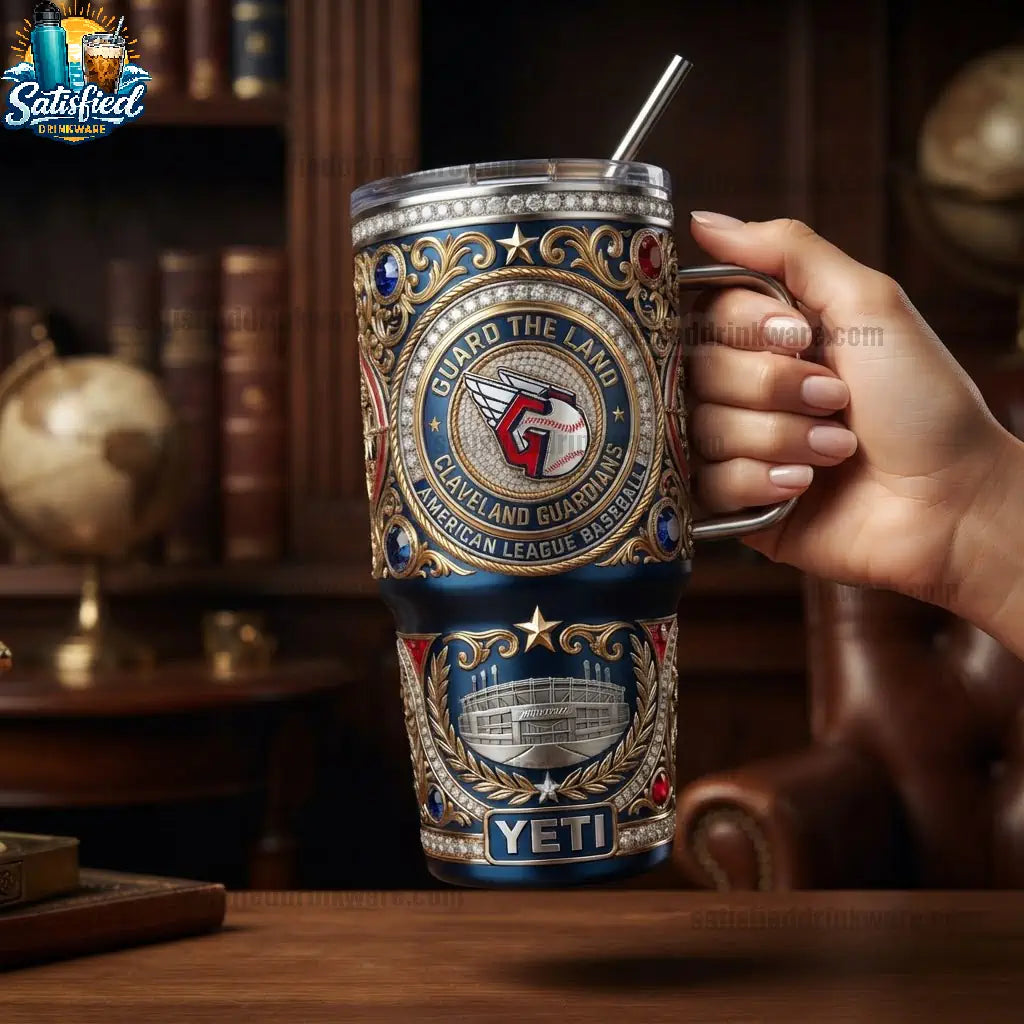 Cleveland Guardians 40oz Stainless Steel Travel Mug With Handle Tumbler