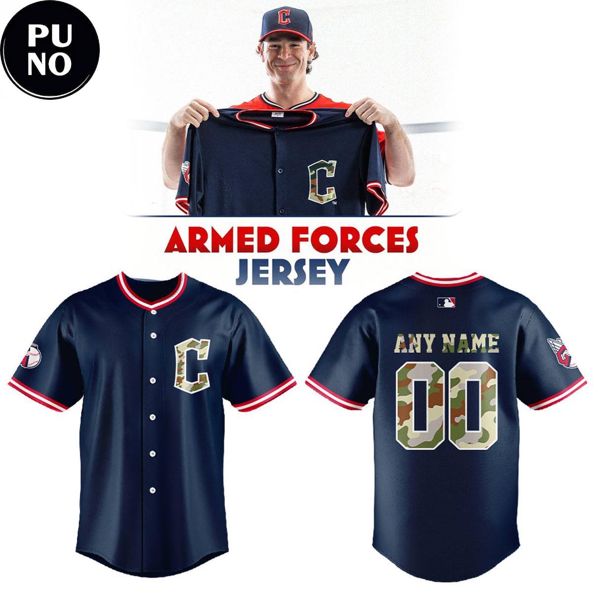 Cleveland Guardians Armed Forces Night 2026 Personalized Baseball Jersey