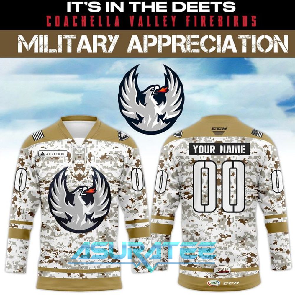 Coachella Valley Firebirds Military Appreciation Night Hockey Jersey 2025