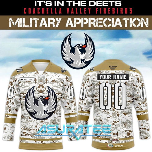 Coachella Valley Firebirds Military Appreciation Night Hockey Jersey 2025