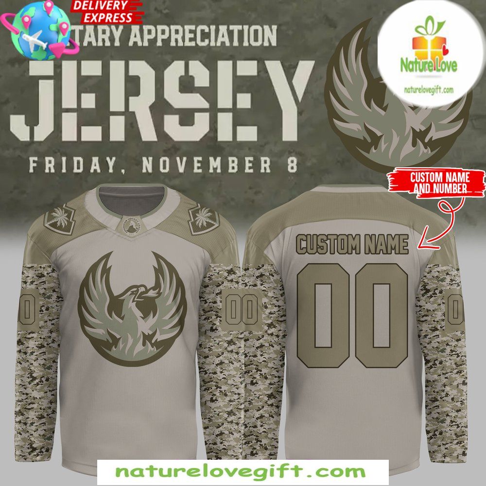 Coachella Valley Firebirds Military Jersey Hockey Appreciation