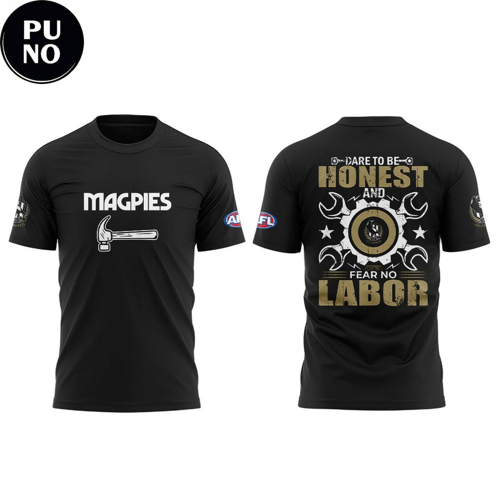 Collingwood Magpies Happy Labour Day 2026 Black Hoodie T-Shirt