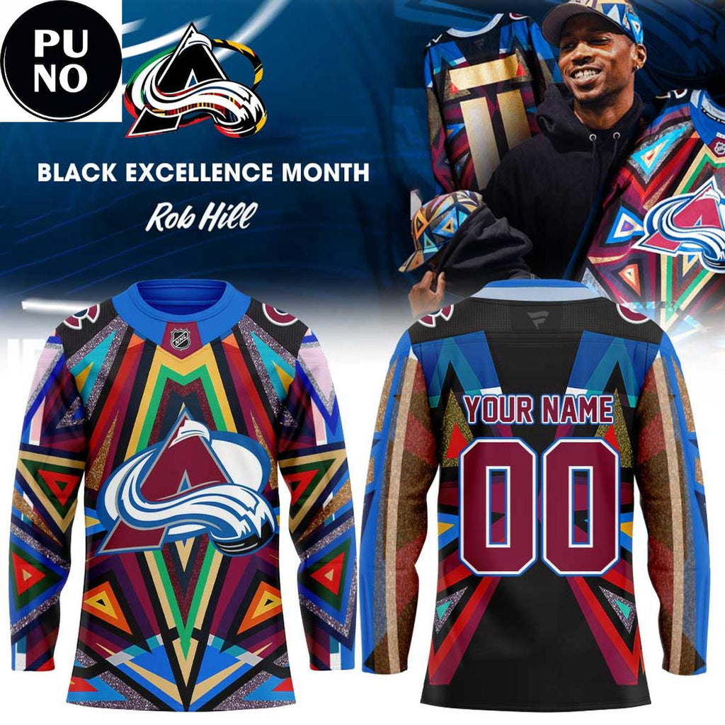 Colorado Avalanche Black Excellence Month 2026 Personalized Hockey Jersey