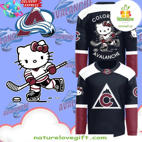 Colorado Avalanche Hello Kitty 50th Anniversary Hockey Jersey