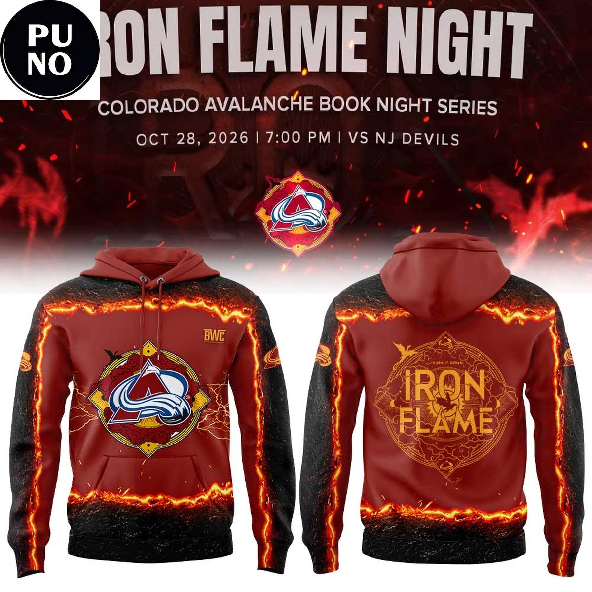 Colorado Avalanche x Iron Flame Night 2026 Hoodie T-Shirt