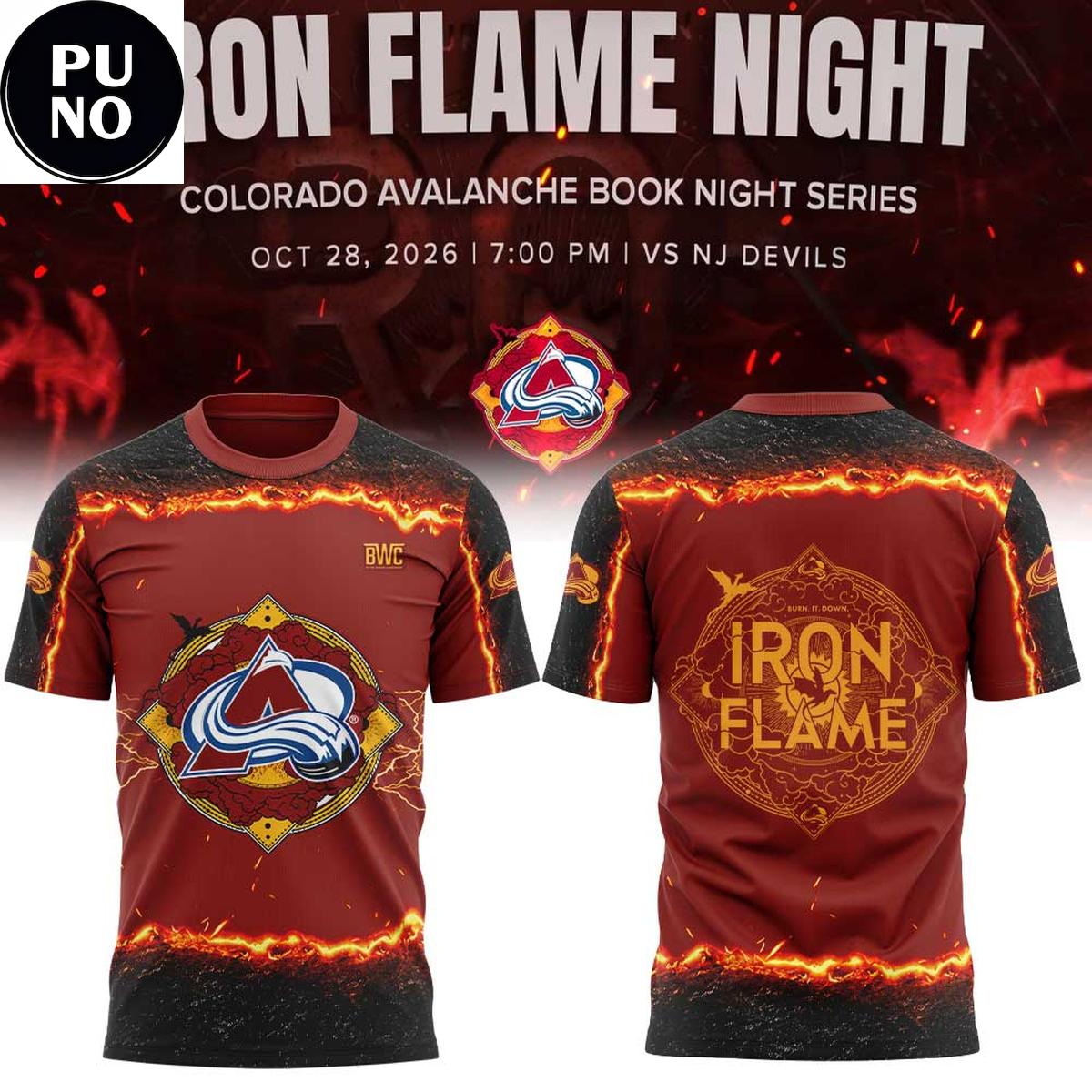 Colorado Avalanche x Iron Flame Night 2026 Hoodie T-Shirt