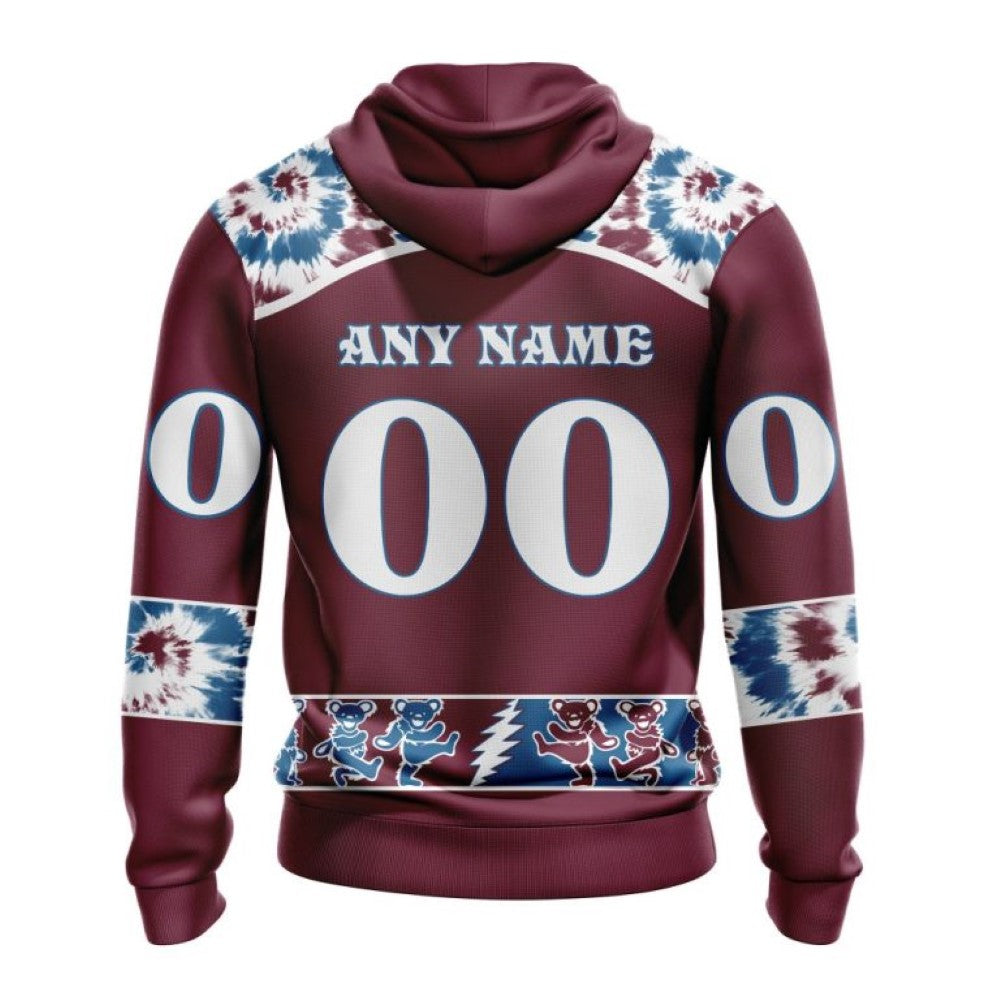 Customized NHL Colorado Avalanche Hoodie Special Grateful Dead Skull All Over Print 3D Hoodie Unisex Hoodie Tshirt